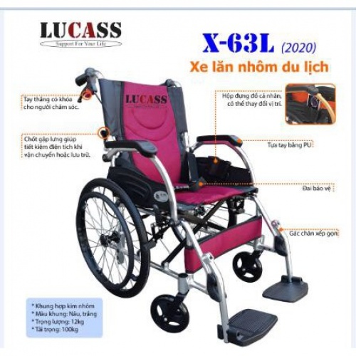 Xe lăn  nhôm du lịch Lucass X63L