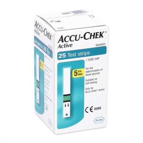 Que thử đường huyết Accu-Chek Active (25 que/hộp)